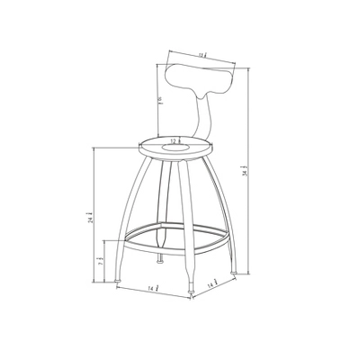 Seidler Architect Industrial Counter Height Barstool Black - Project 62™ 4 Seidler Architect Industrial Counter Height Barstool Black - Project 62™ - Image 4