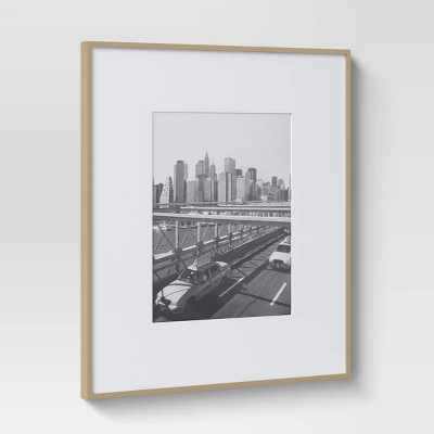 19.4" X 22.4" Matted To 11" X 14" Thin Gallery Oversized Image Frame Brass - Project 62™ 2 19.4" X 22.4" Matted To 11" X 14" Thin Gallery Oversized Image Frame Brass - Project 62™ - Image 2