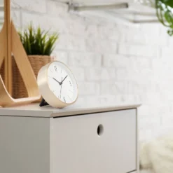 6" Round Wall Clock White/Brass - Project 62™ -Best Household Products GUEST 661fe74b 32f0 48ac 801b 28fcc52c3e2c