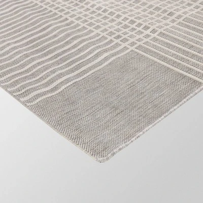 9' X12' Plaid Outdoor Rug Gray - Project 62™ 4 9' X12' Plaid Outdoor Rug Gray - Project 62™ - Image 4