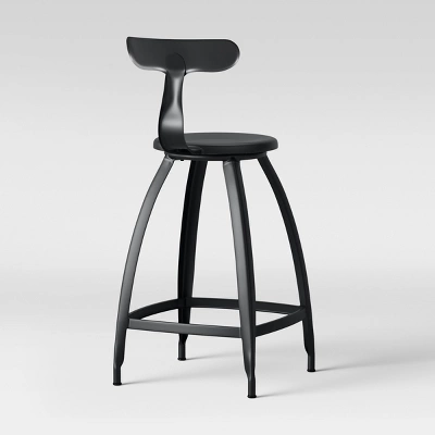 Seidler Architect Industrial Counter Height Barstool Black - Project 62™ 3 Seidler Architect Industrial Counter Height Barstool Black - Project 62™ - Image 3