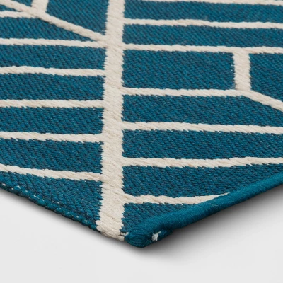 Zig Zag Geo Outdoor Rug Teal - Project 62™ 2 Zig Zag Geo Outdoor Rug Teal - Project 62™ - Image 2