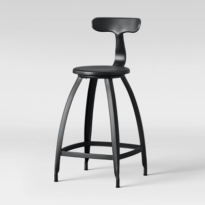 Seidler Architect Industrial Counter Height Barstool Black - Project 62™ 2 Seidler Architect Industrial Counter Height Barstool Black - Project 62™ - Image 2
