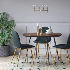 Copley Velvet Dining Chair With Brass Leg - Project 62